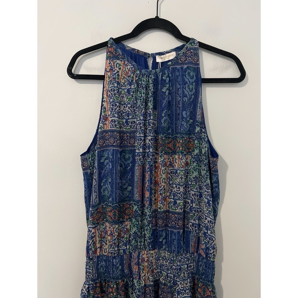 Ramy Brook Patchwork Printed Paris Dress Women’s Large Blue Sleeveless Mini - Picture 5 of 17